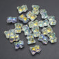 Electroplated Bear Glass Beads 12mm 14mm Mixed Metallic Colors 20pcs 8