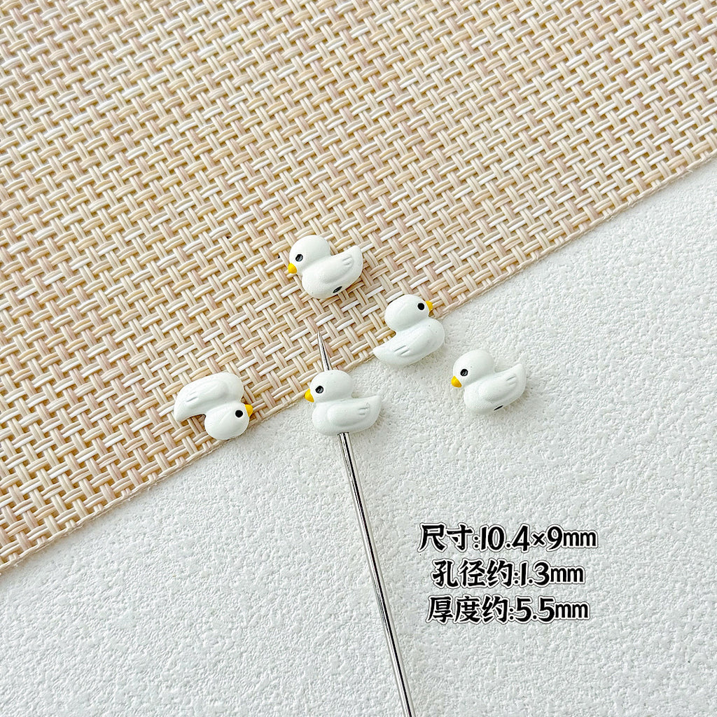 Duck Metal Beads 10mm 3D Baking Painted Alloy 10pcs 4