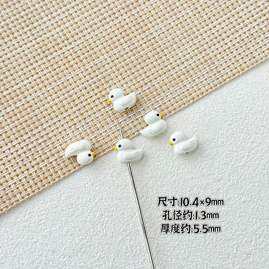 Duck Metal Beads 10mm 3D Baking Painted Alloy 10pcs 4