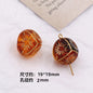Vintage Amber Transparent Gilded Plum Blossom Acrylic Beads 10pcs 22