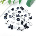 Spray Painted Butterfly Heart Star Acrylic Beads Black and White 100pcs