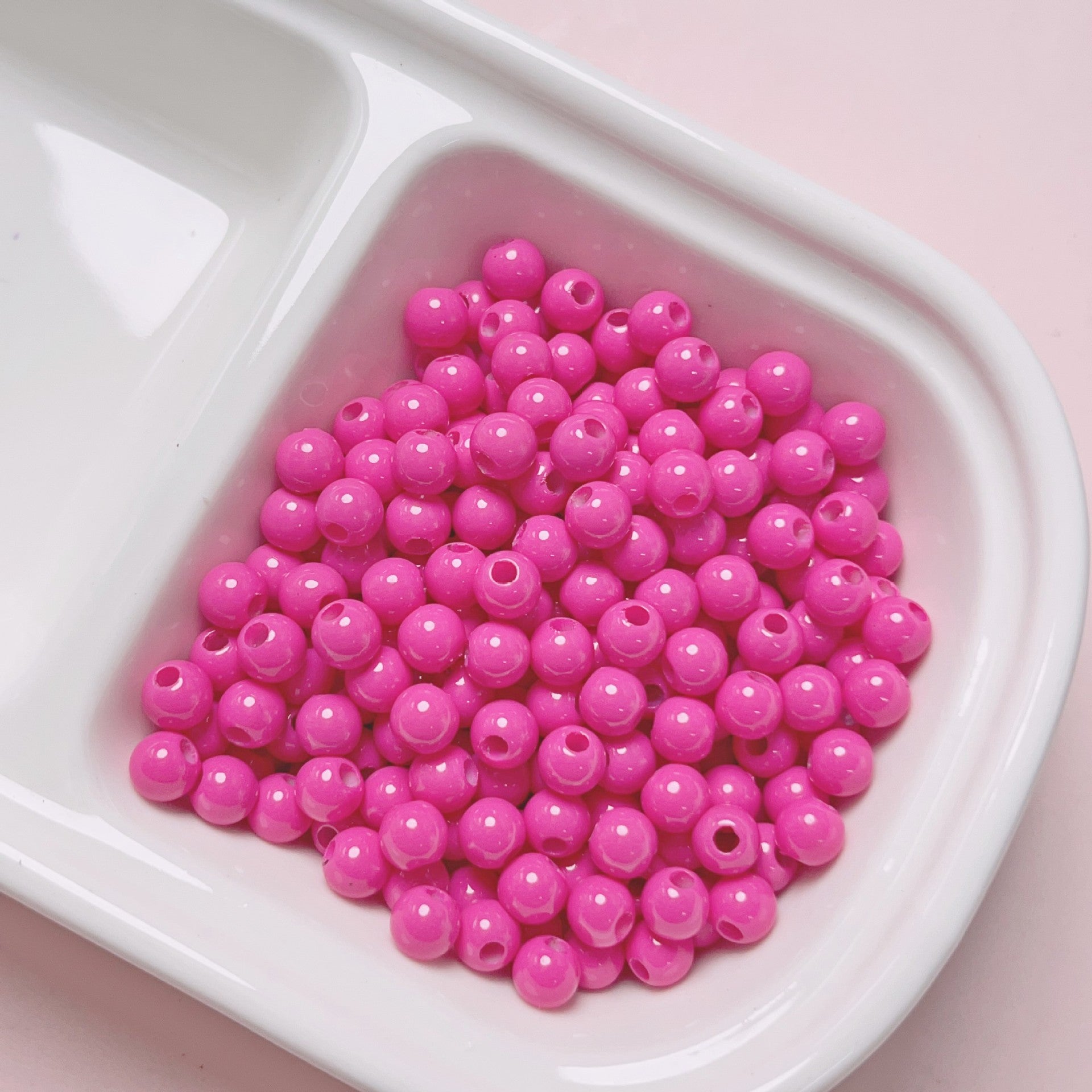 Painted Round Acrylic Beads 6-8mm Premium Dopamine Colorful 50pcs 2