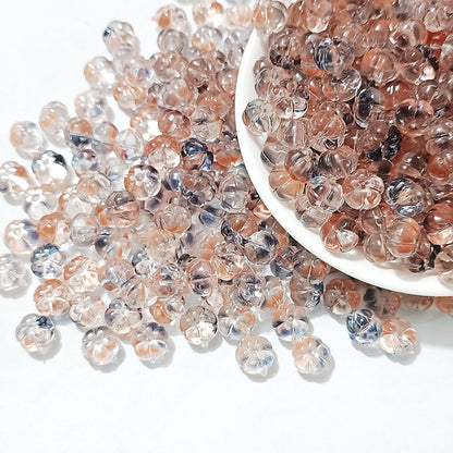 Czech Glass Beads Pumpkin 10mm Glossy Orange Gold 100pcs 16