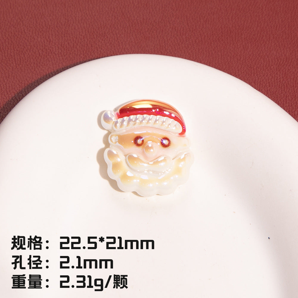 Electroplating Christmas Series Resin Beads Festive Holiday Design 20pcs 8