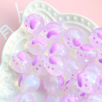 Painted Smiley Face Acrylic Beads 16mm Glow In The Dark 10pcs 13