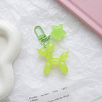 Acrylic Balloon Dog Keychain with Pentagram Star Charm Lilac 4