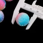 Gradient Bubblegum Beads 18mm Pink to Blue Sparkle Textured 10pcs 3