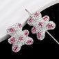 Polymer Clay Bear Rhinestone Beads 30mm Leopard Print Chunky 6pcs 7
