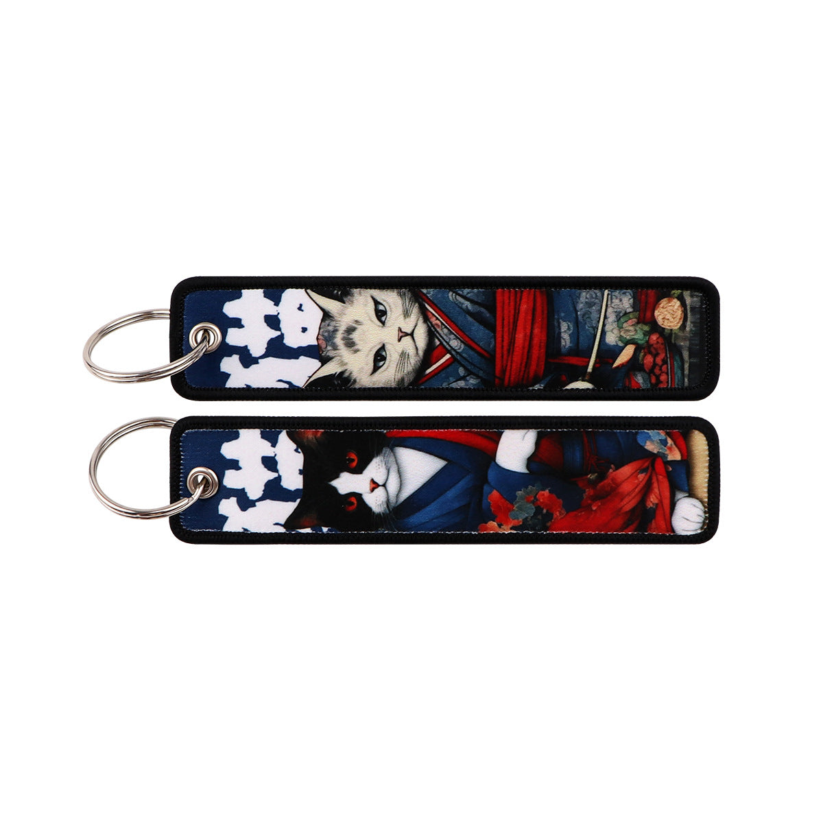 Double Sided Ukiyo Fabric Lanyard Keychain Japanese Motif 2pcs 27