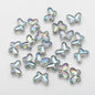 Butterfly Plated Transparent Glass Beads 10x14mm 20pcs 20
