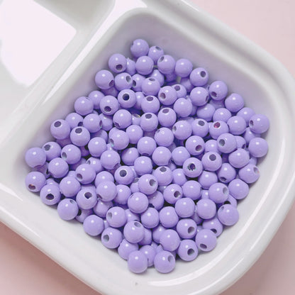 Painted Round Acrylic Beads 6-8mm Premium Dopamine Colorful 50pcs 8