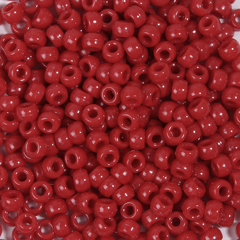 Multicolor Pony Beads Acrylic 9mm Smooth Finish 100pcs 25