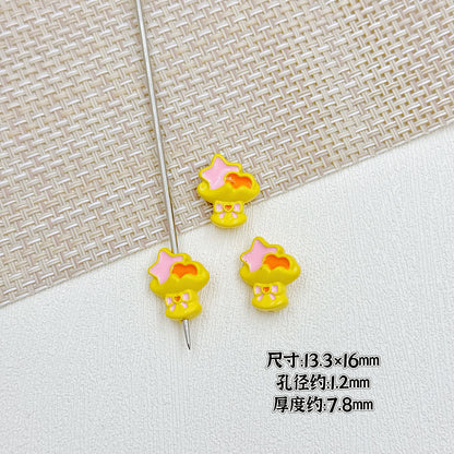 Bouquet and Heart Gift Box Metal Beads 13mm 16mm Pastel Painted 10pcs 8