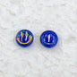 UV Plating Flat Round Acrylic Beads 15mm Glossy Smiley Face 1pc 12