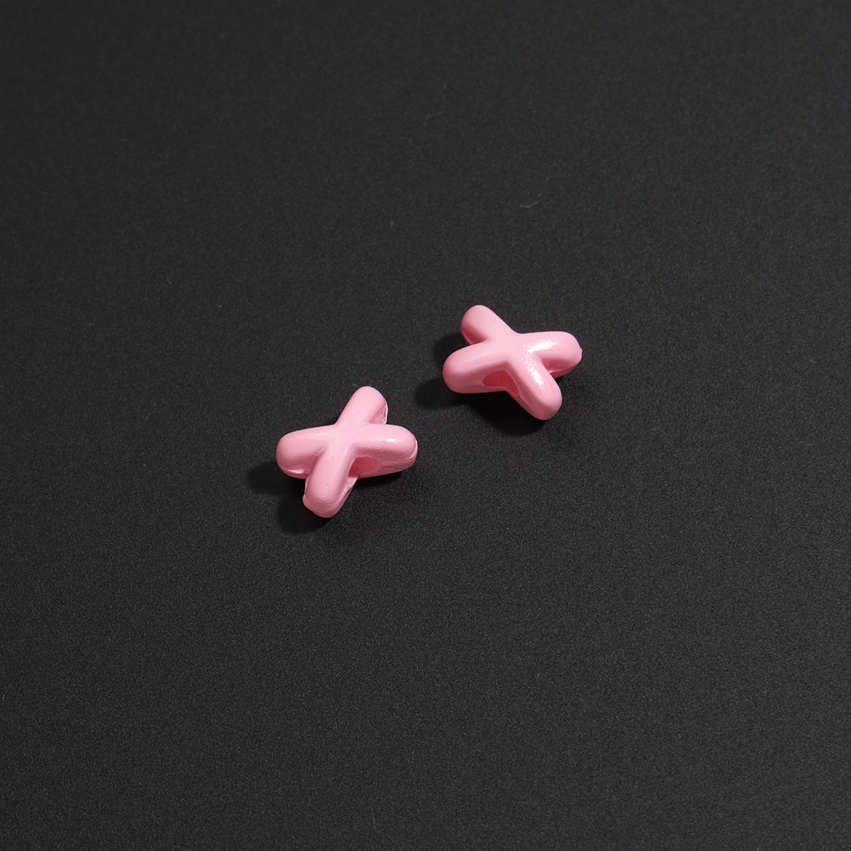 Baking Painted X Acrylic Beads 8mm Glossy Colorful 100pcs 16