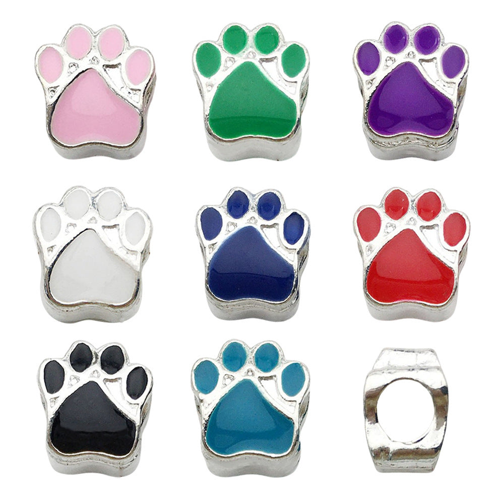 Bear Paw Metal Beads 10mm Enamel Zinc Alloy 20pcs