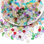 Czech Glass Beads Tulip Petals And Leaves Vintage Frosted 9mm 200pcs 2