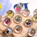 UV Plating Round Acrylic Beads 16mm Leopard Print and Puppy Paw 50pcs