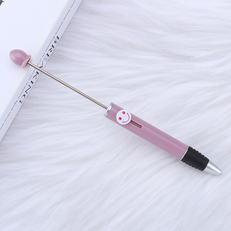 Beadable Pen Plastic Colorful Heart Top Black Ink 150mm 16