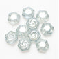Electroplated Rose Glass Beads 16mm Transparent Iridescent 20pcs 11