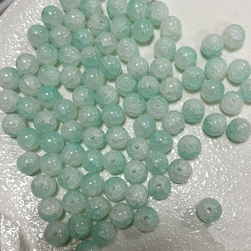 Gradient Crackle Round Glass Beads 10mm Pastel Mixed Colors 100pcs 8