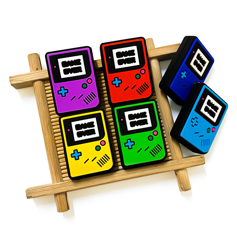 Silicone Focal Beads Nostalgic Handheld Game Console Game Over Text 20pcs 4