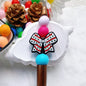 Silicone Focal Beads Bow White Spot Outline Colorful Spots 20pcs 6
