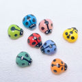 Colorful Ladybug Ceramic Beads 14mm Hand Painted Glazed 10pcs