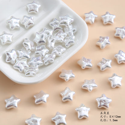 Vintage Imitation Pearl Starfish Series Acrylic Beads Textured Glossy 2pcs 9