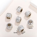 Glass Spacer Beads 9mm White Rhinestone-embedded 100pcs