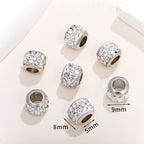 Glass Spacer Beads 9mm White Rhinestone-embedded 100pcs