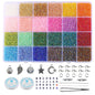 Transparent Seed Glass Beads 2mm 24 Vibrant Colors Glossy Finish 9
