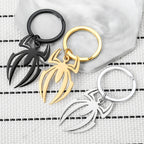 Stainless Steel Halloween Spider Keychain Metallic Finish