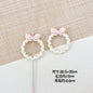 Bow and Star Metal Beads 34mm Painted Pastel Colors 5pcs 13