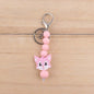 Silicone Cartoon Civet Cat Beaded Keychain Pastel Colors 5