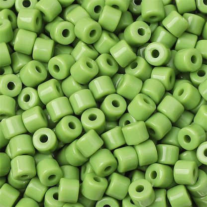 Cream Colored Pony Beads Acrylic 6mm Matte Wide Hole 50pcs 6