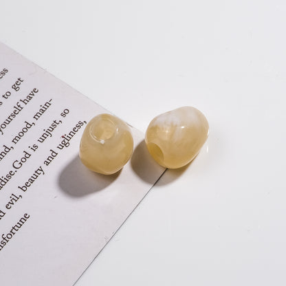Imitation Jade Acrylic Beads 15mm Large Hole Ink Color 50pcs 8