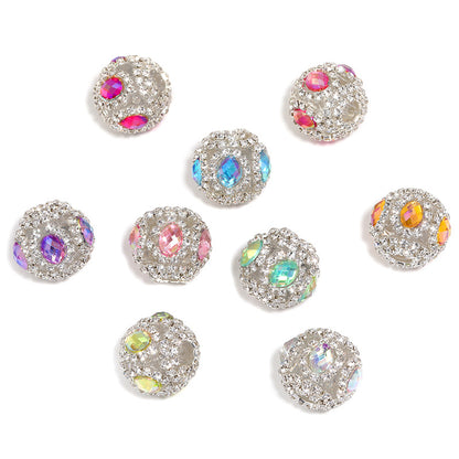 Embellished Bubblegum Beads 21mm Fancy Full Rhinestone Round 10pcs 6