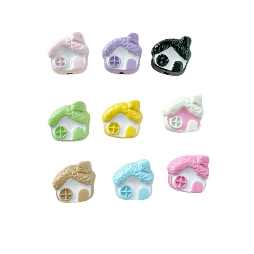 Baking Painted House and Camera Metal Beads 11mm 15mm Pastel Colors 20pcs 5