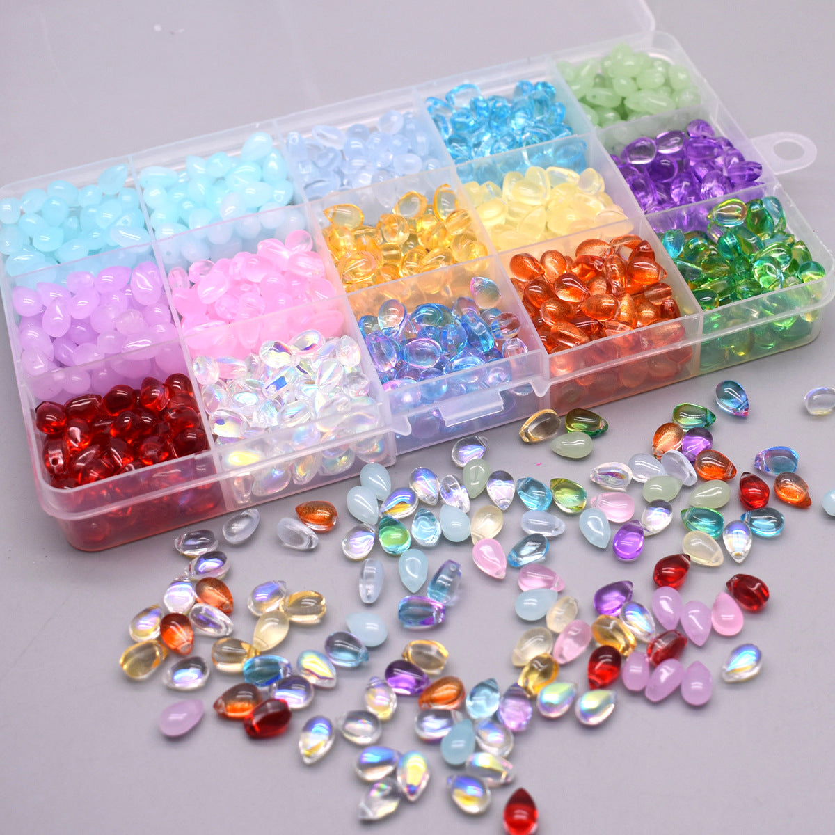 Czech Glass Beads Teardrop 9mm Assorted Translucent Colors 100pcs