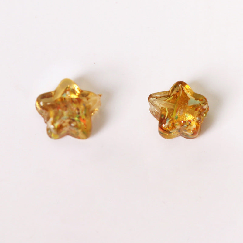 Lampwork Glass Beads Star 15mm Vintage Foil Filled 50pcs 8