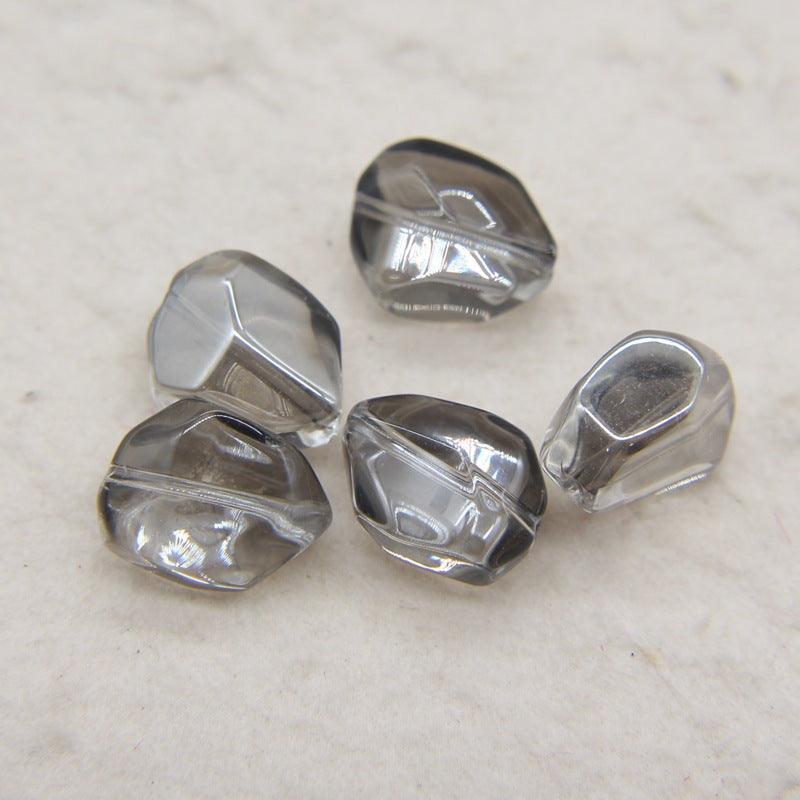 Electroplated Stone Shaped Glass Beads 17mm Vivid Colors 80pcs 9