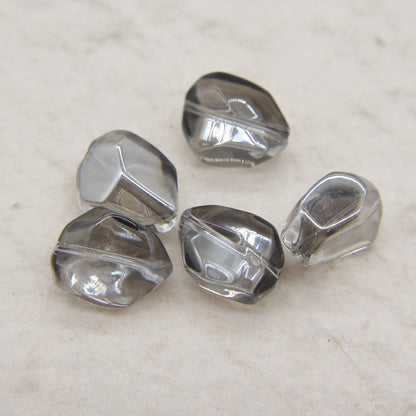 Electroplated Stone Shaped Glass Beads 17mm Vivid Colors 80pcs 9