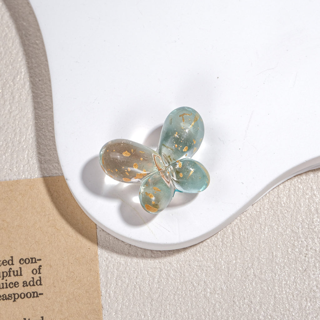 Clear Butterfly Acrylic Beads 27mm Gilded Flecks Pastel 20pcs 5