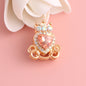 Heart Pumpkin Carriage Rhinestone Beads 28mm Alloy Pave Multi Color 5pcs 27