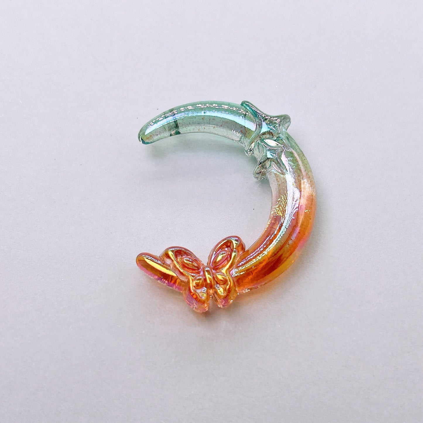 Transparent Glitter Gradient Butterfly Moon Acrylic Beads 42mm 50pcs 3