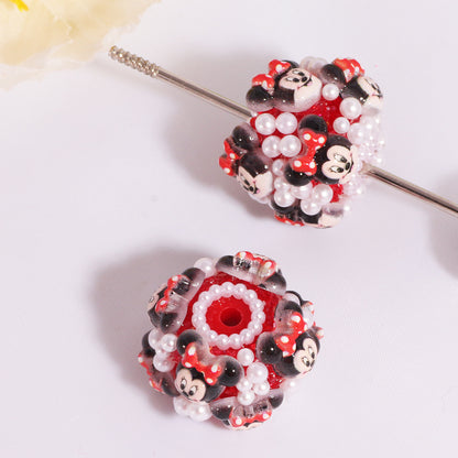 Embellished Barrel Clay Beads 25mm Cartoon Characters 5pcs 11