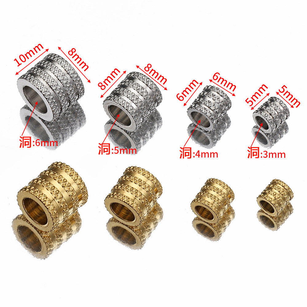 Stainless Steel Tube Metal Beads 5-10mm Four Arcs Reticulated Pattern 20pcs 2