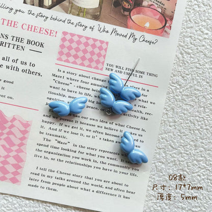 Chubby Wing Metal Beads 17mm Glossy Enamel Finish 10pcs 13