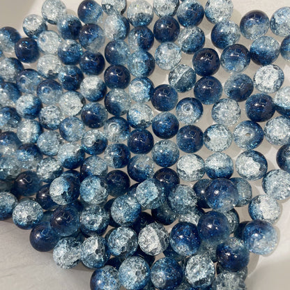 Crackle Round Glass Beads 10mm Vibrant Colors Sparkling Texture 100pcs 28